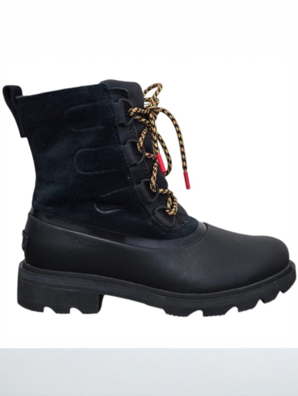 Sorel Lennox Black  Street Lace Waterproof Suede Duck Hiking Boot Size 8